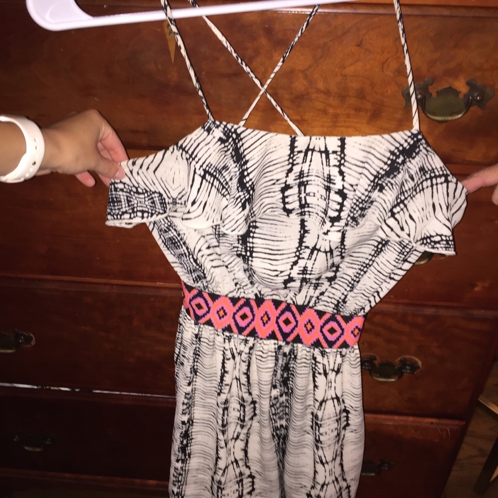 Printed Romper with fitted waist band